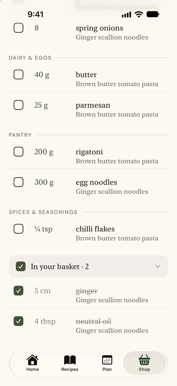 In your basket